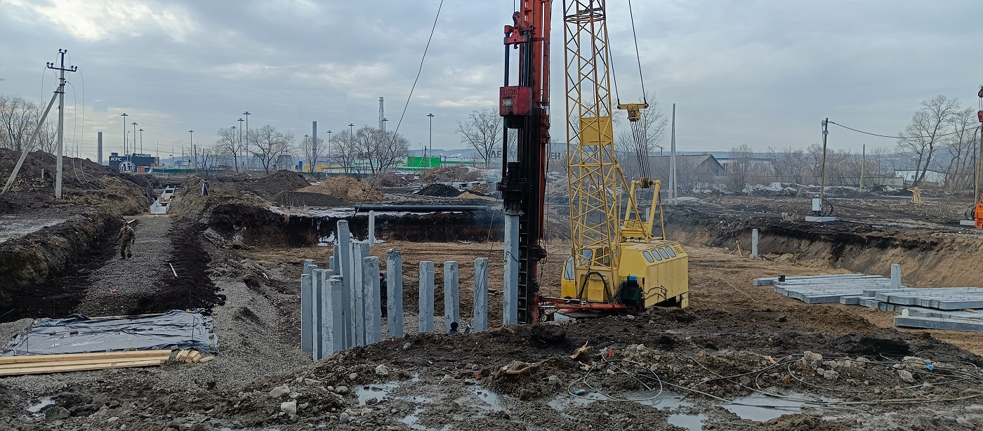 Аренда сваебоя для забивки бетонных свай в Марево
